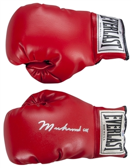 Muhammad Ali Autographed Everlast Boxing Glove Set (1 Signed) (PSA/DNA 10)